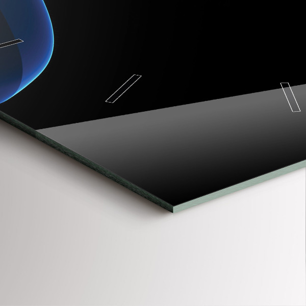 Szögletes fali üvegóra Kék vonalak