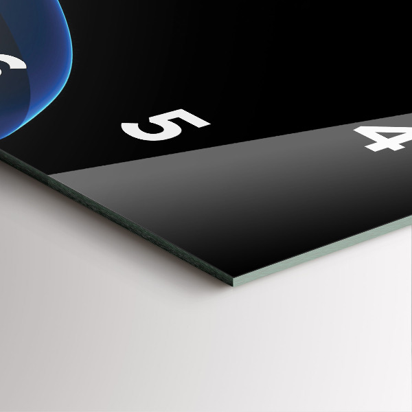 Szögletes fali üvegóra Kék vonalak