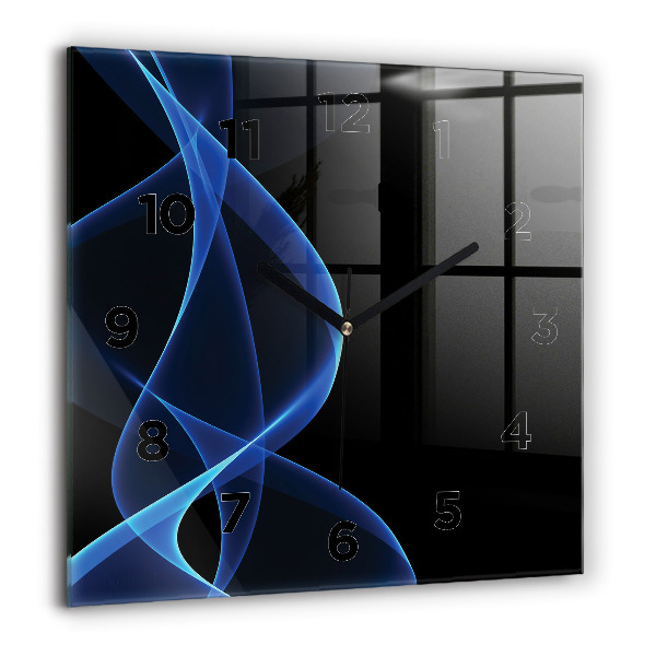 Szögletes fali üvegóra Kék vonalak