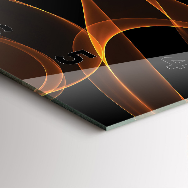 Szögletes fali üvegóra Narancssárga vonalak