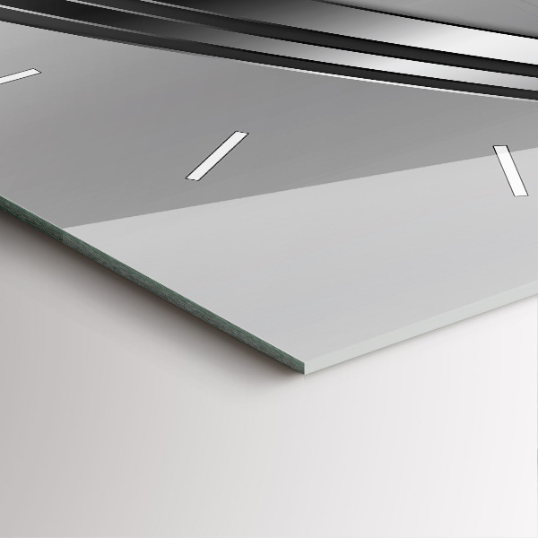 Szögletes fali üvegóra Ezüst vonalak