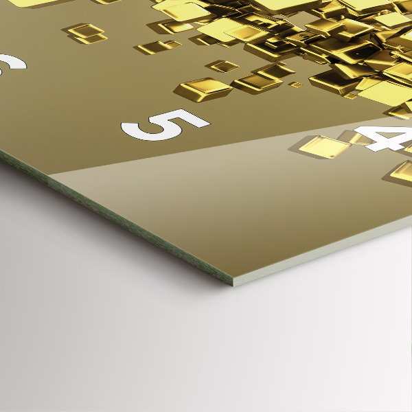 Szögletes fali üvegóra Arany négyzetek