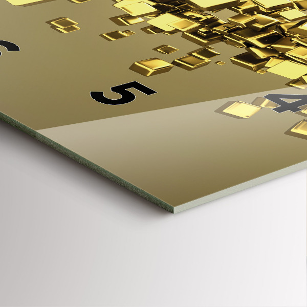 Szögletes fali üvegóra Arany négyzetek