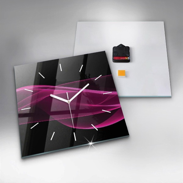 Szögletes fali üvegóra Rózsaszín absztrakció