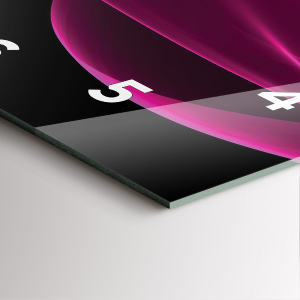 Szögletes fali üvegóra Rózsaszín absztrakció