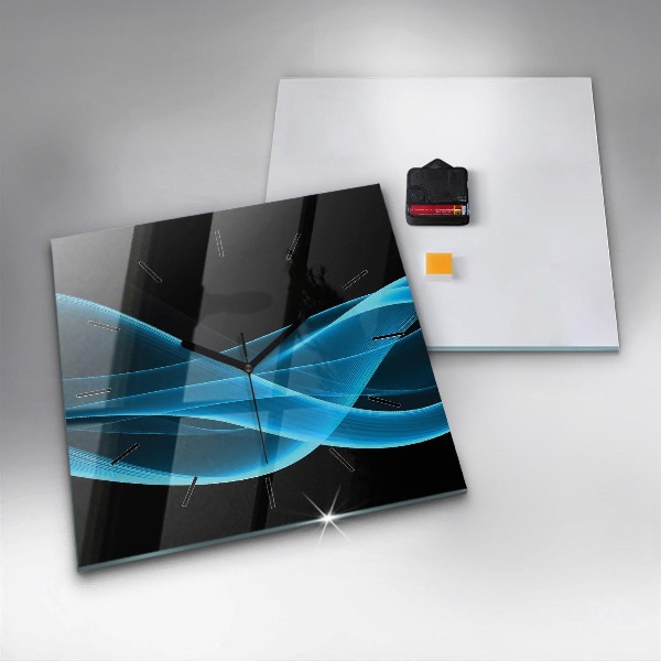 Szögletes fali üvegóra Kék absztrakció