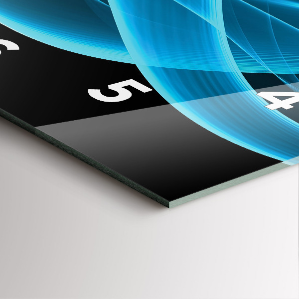 Szögletes fali üvegóra Kék absztrakció