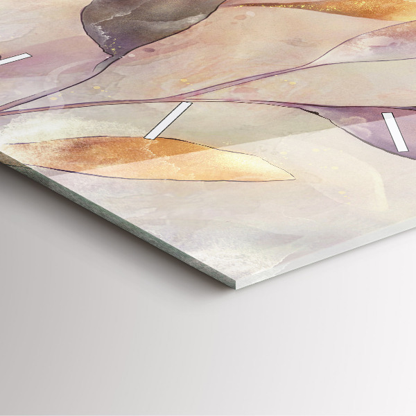 Szögletes fali üvegóra Absztrakt boho levelek