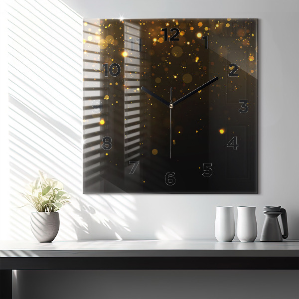 Szögletes fali üvegóra Arany por