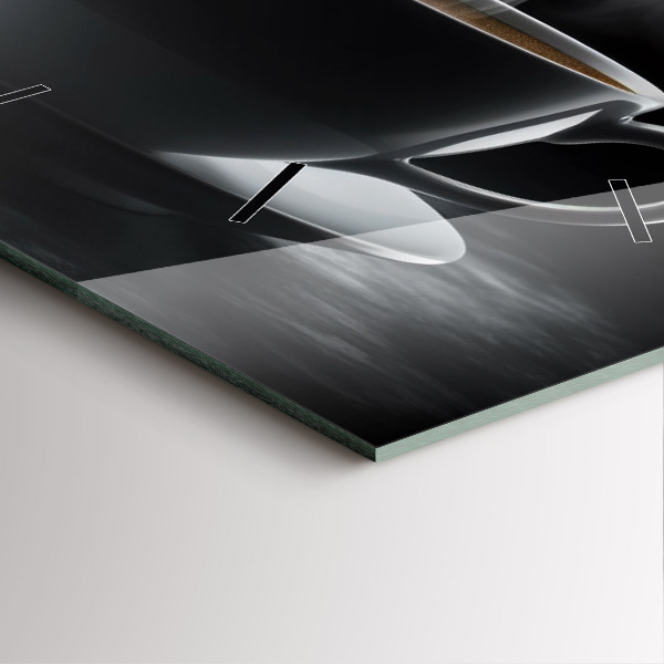 Szögletes fali üvegóra Egy csésze fekete kávé