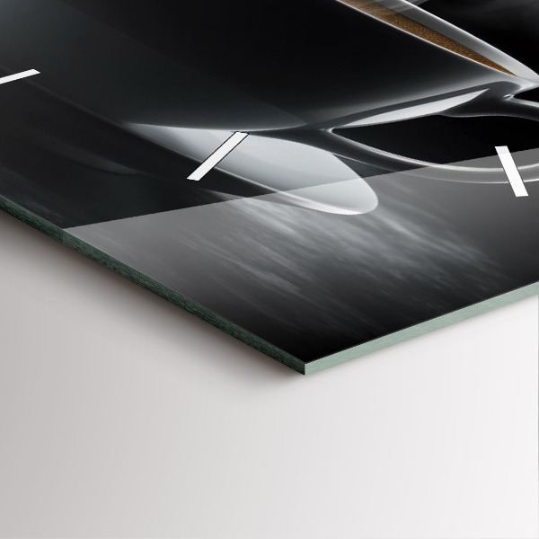 Szögletes fali üvegóra Egy csésze fekete kávé