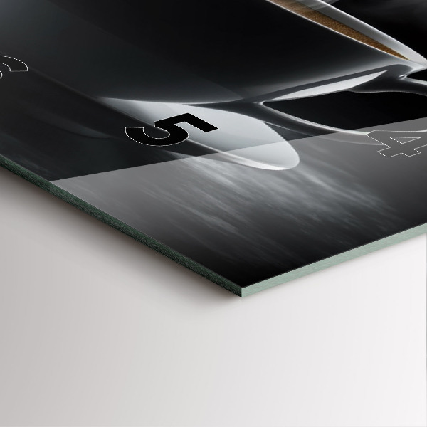 Szögletes fali üvegóra Egy csésze fekete kávé