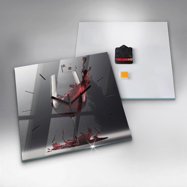 Szögletes fali üvegóra Egy pohár vörösbor