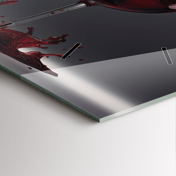 Szögletes fali üvegóra Egy pohár vörösbor