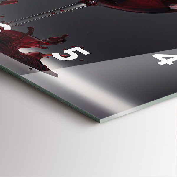 Szögletes fali üvegóra Egy pohár vörösbor