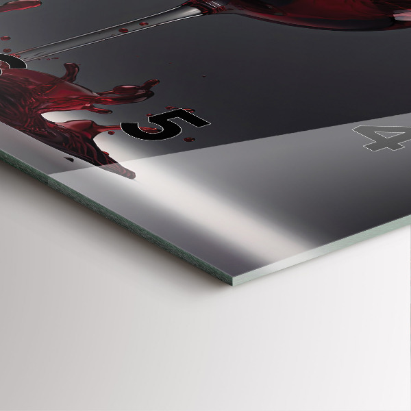 Szögletes fali üvegóra Egy pohár vörösbor