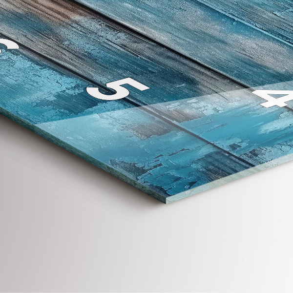 Szögletes fali üvegóra Kék táblák