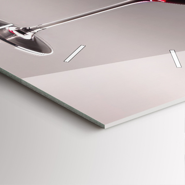 Szögletes fali üvegóra Egy pohár vörösbor