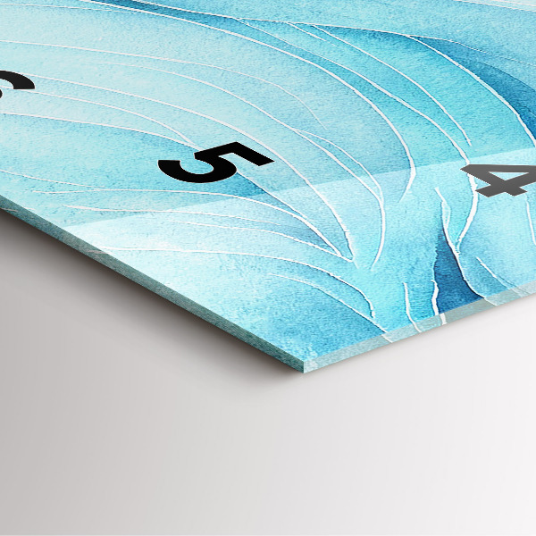 Szögletes fali üvegóra Kék felhők