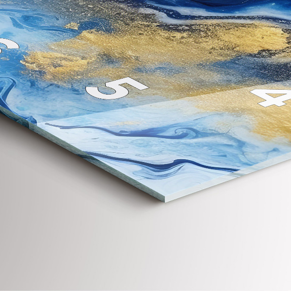 Szögletes fali üvegóra Kék márvány