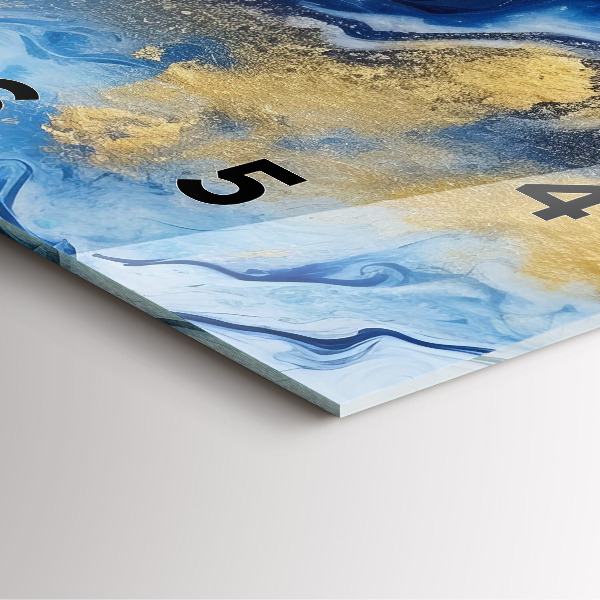 Szögletes fali üvegóra Kék márvány