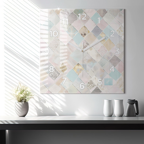 Szögletes fali üvegóra Színes csempe