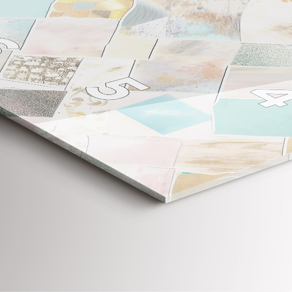 Szögletes fali üvegóra Színes csempe