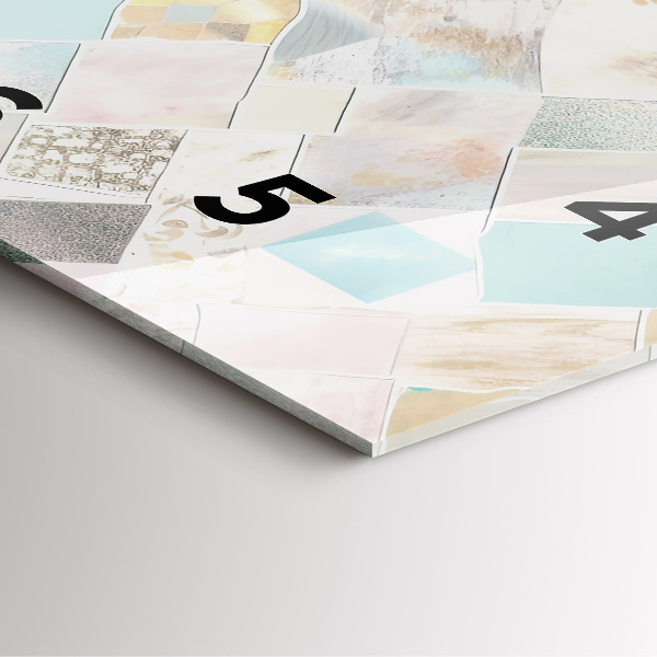 Szögletes fali üvegóra Színes csempe