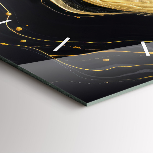 Szögletes fali üvegóra Arany márvány