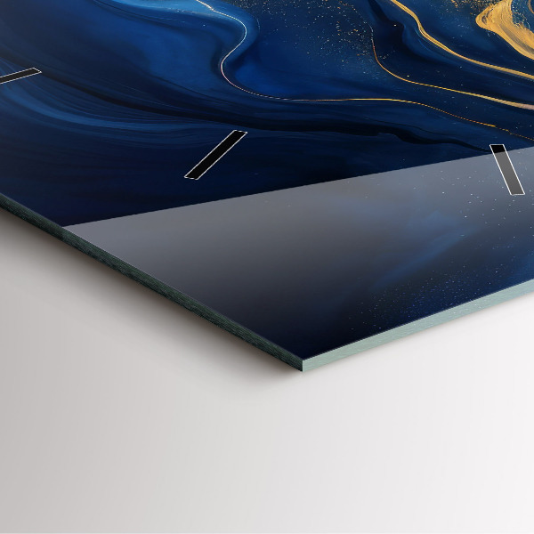 Szögletes fali üvegóra Kék márvány