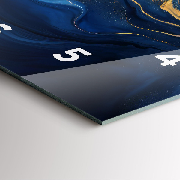 Szögletes fali üvegóra Kék márvány