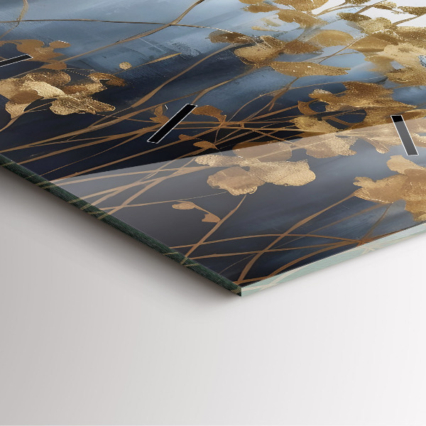 Szögletes fali üvegóra Absztrakt virágok