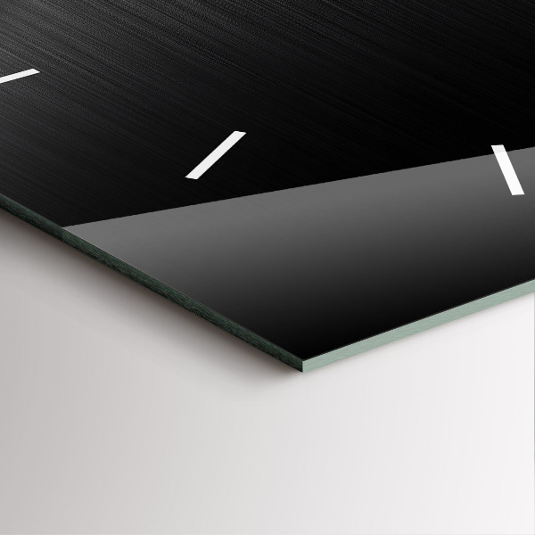 Szögletes fali üvegóra Fekete és ezüst vonalak