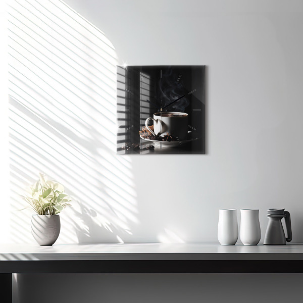Szögletes fali üvegóra Egy csésze kávét