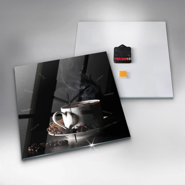 Szögletes fali üvegóra Egy csésze kávét