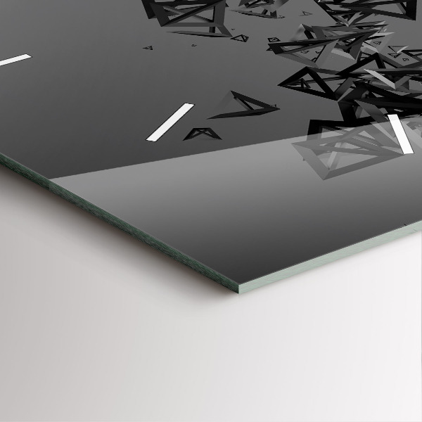 Szögletes fali üvegóra Sötét absztrakció