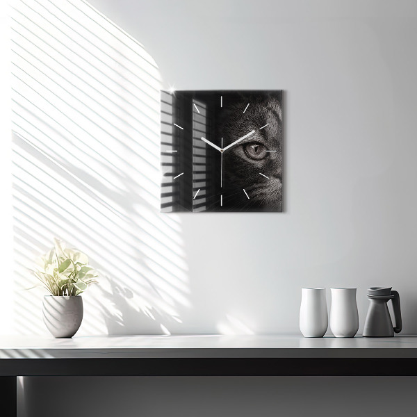 Szögletes fali üvegóra Scottish Fold kutya és macska