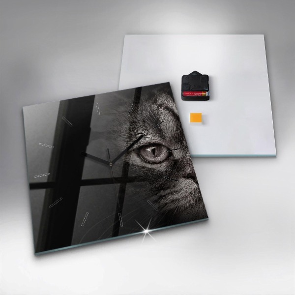 Szögletes fali üvegóra Scottish Fold kutya és macska