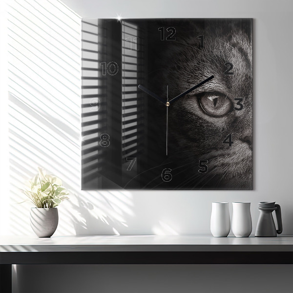 Szögletes fali üvegóra Scottish Fold kutya és macska