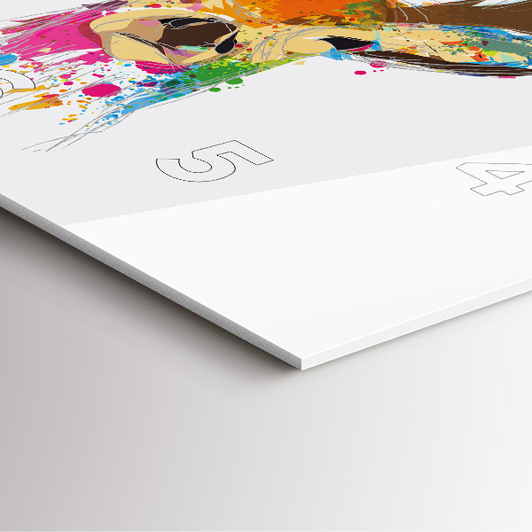 Szögletes fali üvegóra Színes szarvasfej