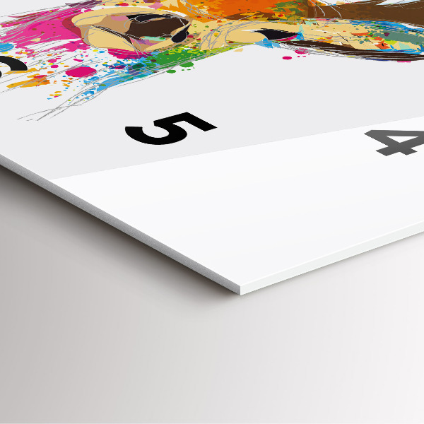 Szögletes fali üvegóra Színes szarvasfej