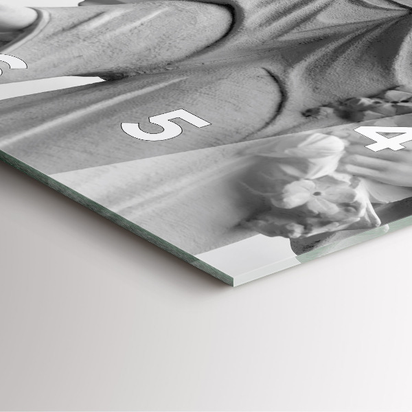 Szögletes fali üvegóra Öreg angyal szobor