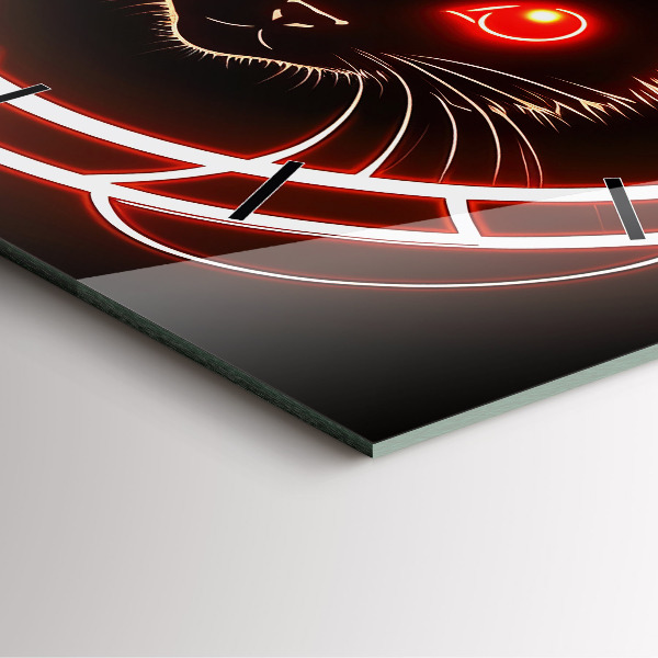 Szögletes fali üvegóra Vörös szemű macska