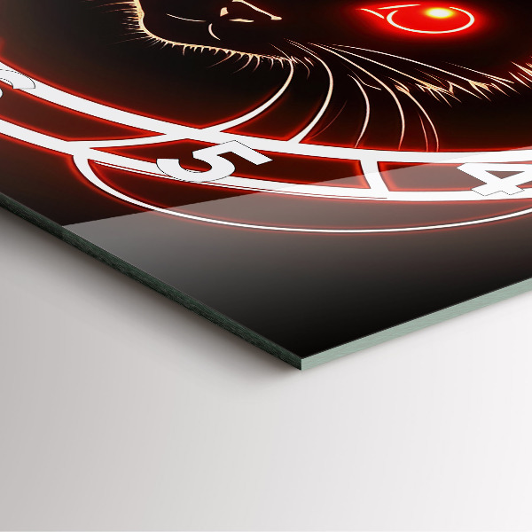 Szögletes fali üvegóra Vörös szemű macska