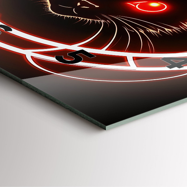 Szögletes fali üvegóra Vörös szemű macska