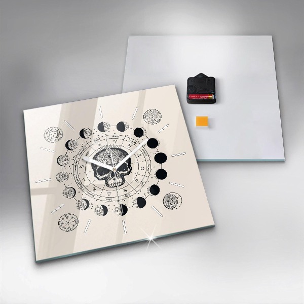 Szögletes fali üvegóra Holdfázisok