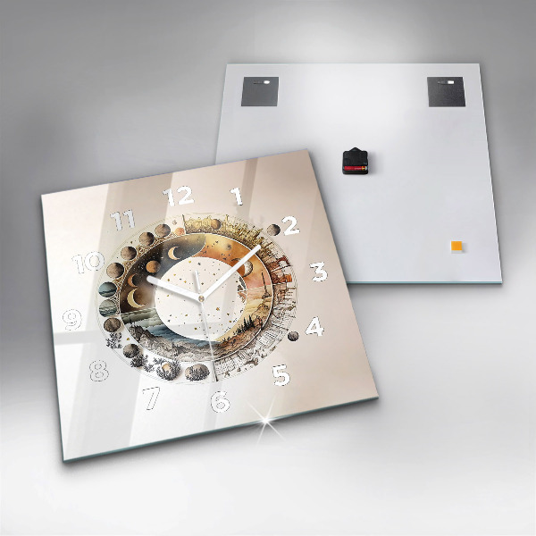 Szögletes fali üvegóra Csillagászati óra