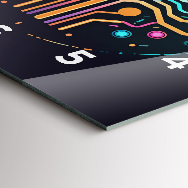 Szögletes fali üvegóra Színes absztrakció