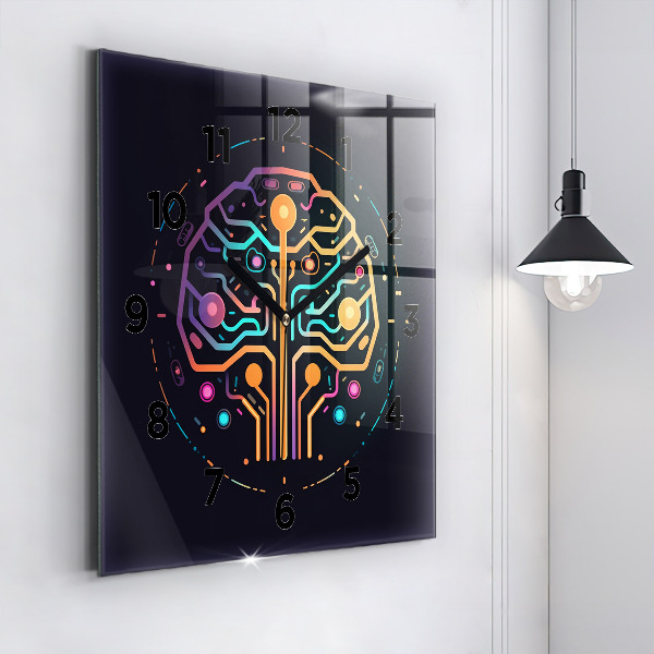 Szögletes fali üvegóra Színes absztrakció