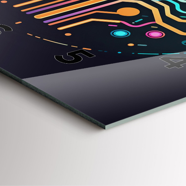 Szögletes fali üvegóra Színes absztrakció